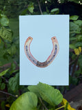 Hand Painted Horseshoe Watercolor Card, 5x7 Equestrian Art, Blank Greeting Card