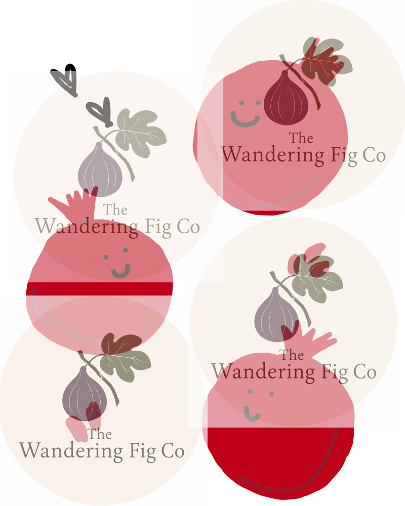 Happy Pomegranates Print | Whimsical Fruit Art